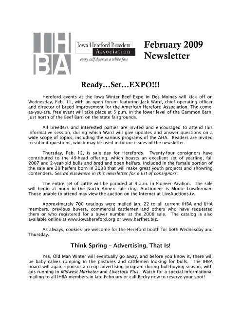 February 2009 Newsletter - PDF - Iowa Hereford Breeders Association