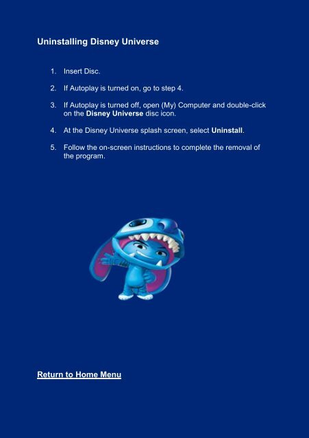 Disney Universe eManual - Find Answers