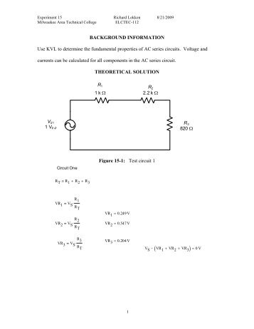 Sample Lab Report - Milwaukee Area Technical College