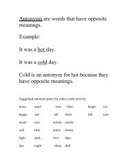 Synonyms Antonyms