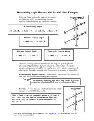 Determining Angle Measure with Parallel Lines Examples - Beacon ...