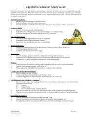 Egyptian Civilization Study Guide - Beacon Learning Center