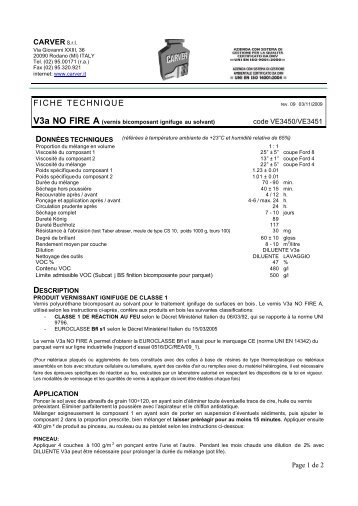 Fiche technique (pdf) - Carver S.r.l.