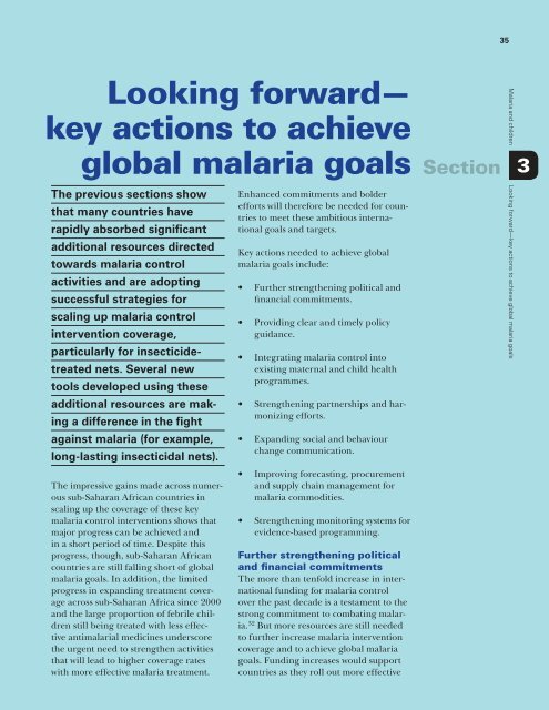 Malaria and children: Progress in intervention coverage - Unicef