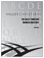 Tri-Valley ChrisTian Business DireCTory - VCC
