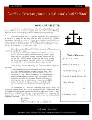 March Newsletter - Valley Christian Center