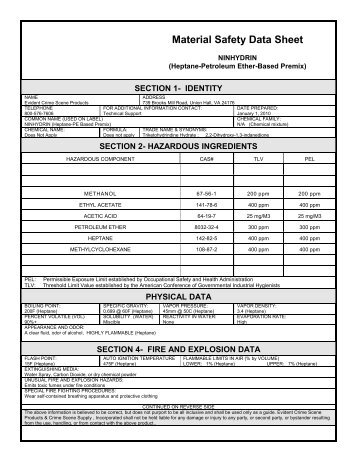 Ninhydrin Heptane Premix - EVIDENTÂ® Crime Scene Products