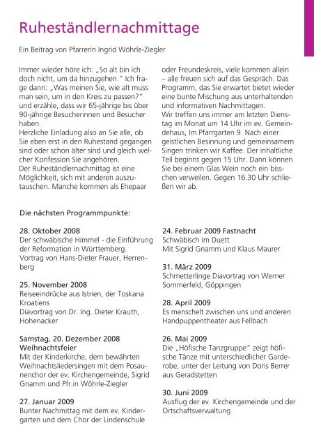 Gemeindebrief Oktober 2008 - Evangelische Kirchengemeinde ...