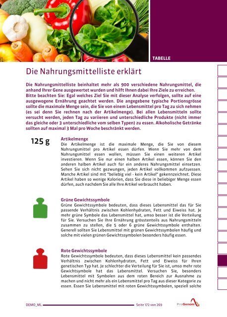 ProVitalDNA - genetische Analysen - DEMO DE