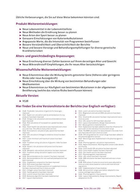 ProVitalDNA - genetische Analysen - DEMO DE