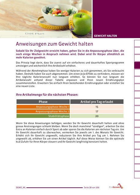 ProVitalDNA - genetische Analysen - DEMO DE