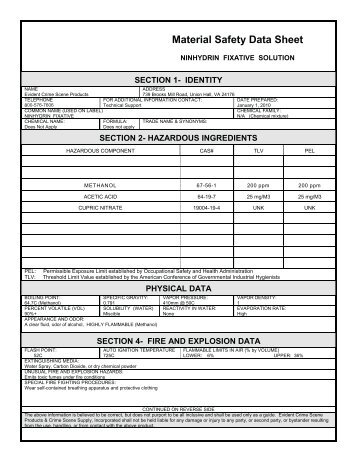 3607 Ninhydrin Fixative - EVIDENTÂ® Crime Scene Products