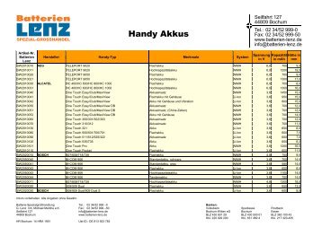 Handy Akkus PDF - Batterien Lenz