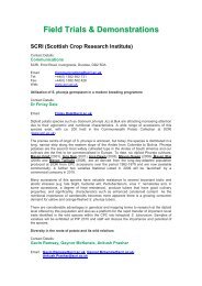 Field Trials and Demonstrations - Scottish Crop Research Institute