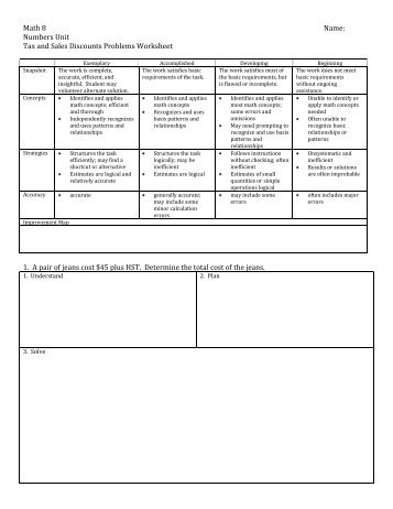 Sales Tax and Sales Discount Problems worksheet