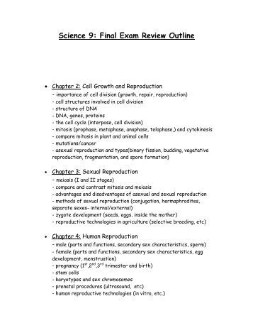 Science 9: Final Exam Review Outline