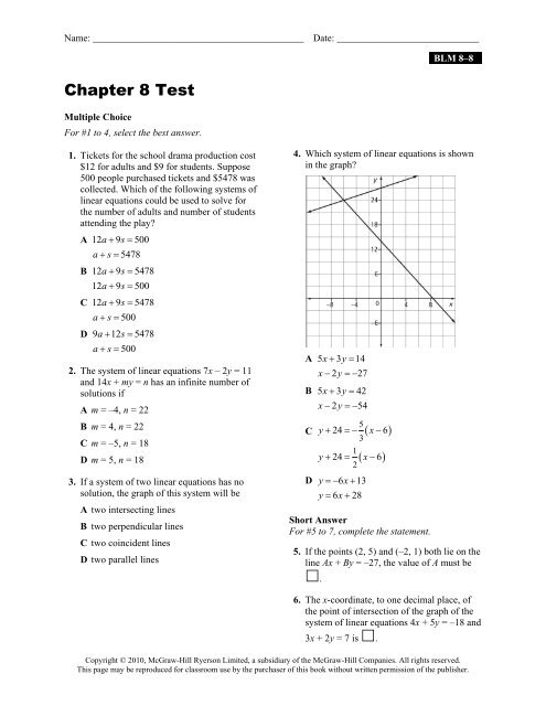 Chapter 8 Test .