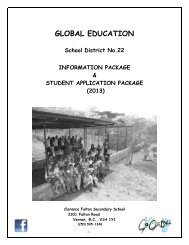 Global Education program - School District 22 Vernon