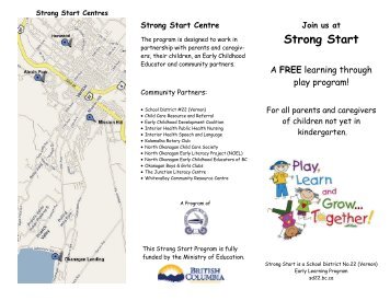 Strong Start Brochure - School District 22 Vernon