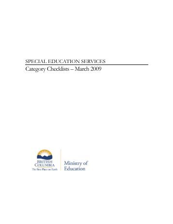 Special Education Services - British Columbia Teachers' Federation