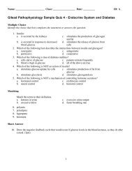 Gilead Pathophysiology Sample Quiz 4 - Endocrine System and ...