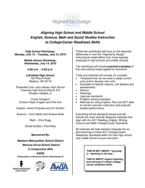2010 Aligned By Design Brochure - STEM Equity Pipeline
