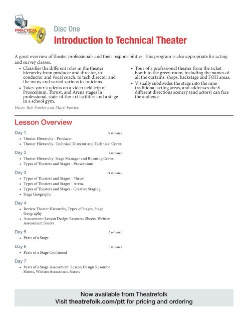 Download a Set of Detailed Course Outlines - Theatrefolk