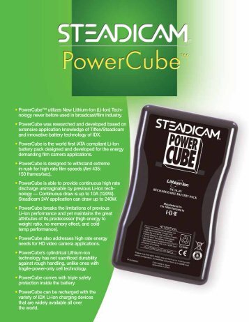 • PowerCube™ utilizes New Lithium-Ion (Li-Ion) Tech ... - Tiffen