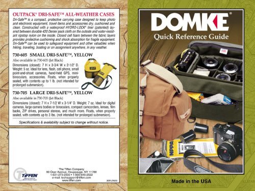 Domke Quick Reference Guide - Steadicam