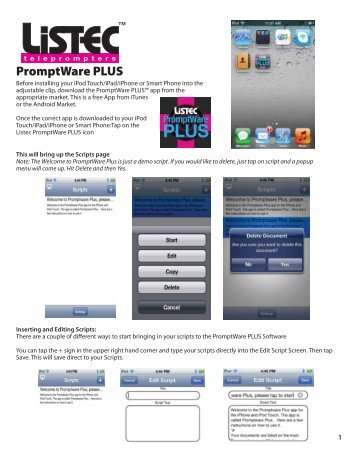PromptWare Plus Software Quick Start Guide - Tiffen