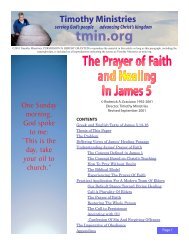 The Prayer of Faith and Healing In James 5 - Timothy Ministries