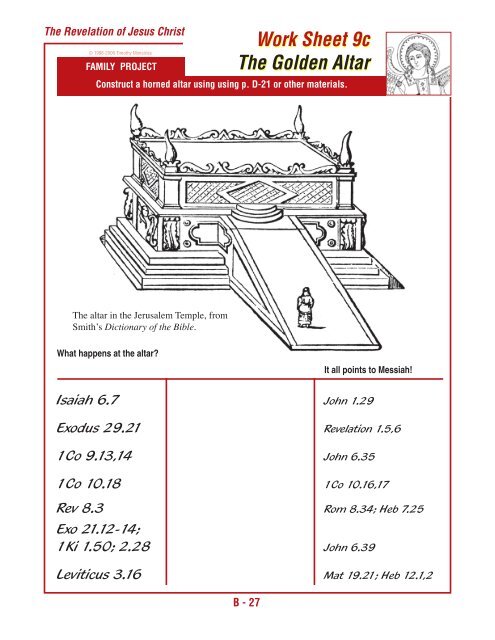 Work Sheets and Study Notes - Timothy Ministries