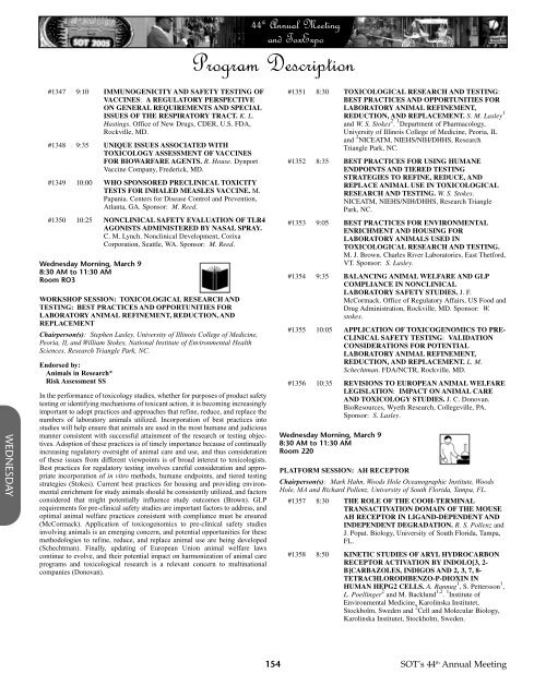 Program - Society of Toxicology