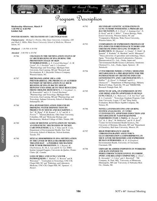 Program - Society of Toxicology