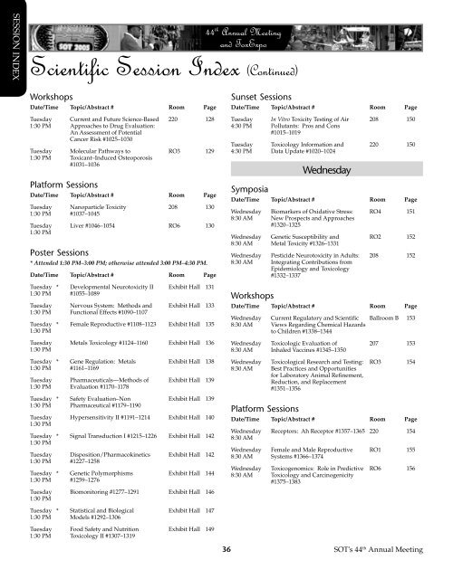 Program - Society of Toxicology