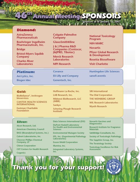 Annual Meeting Program - Society of Toxicology