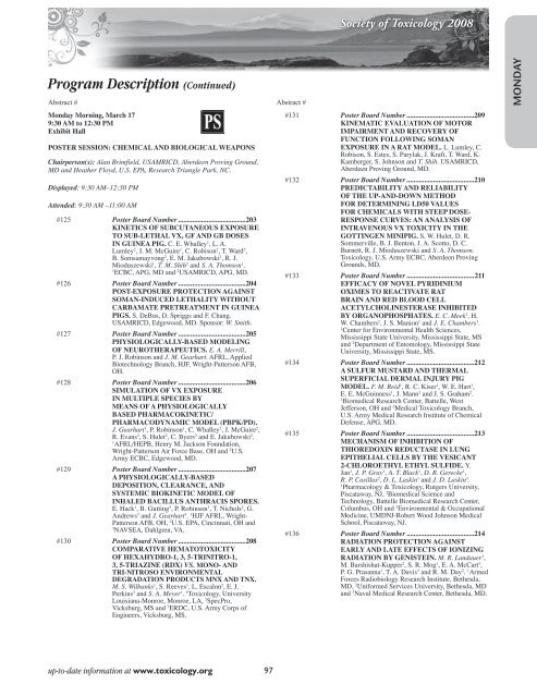 Annual Meeting Program - Society of Toxicology