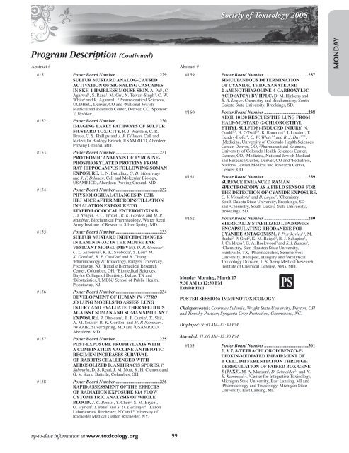 Annual Meeting Program - Society of Toxicology