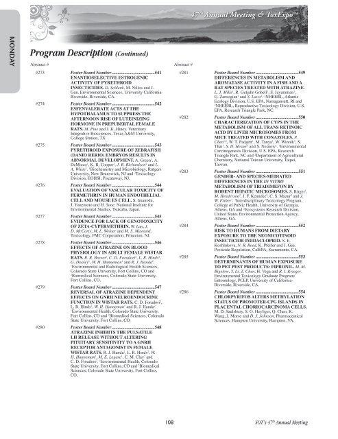 Annual Meeting Program - Society of Toxicology