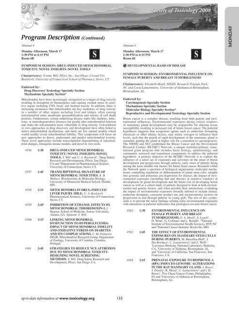 Annual Meeting Program - Society of Toxicology