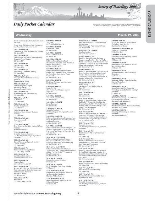 Annual Meeting Program - Society of Toxicology