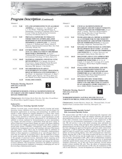 Annual Meeting Program - Society of Toxicology