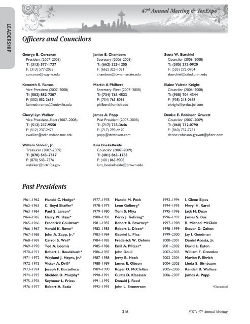 Annual Meeting Program - Society of Toxicology