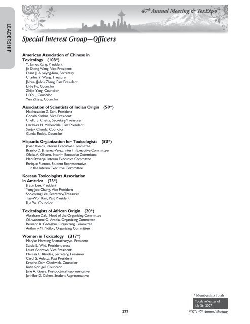 Annual Meeting Program - Society of Toxicology