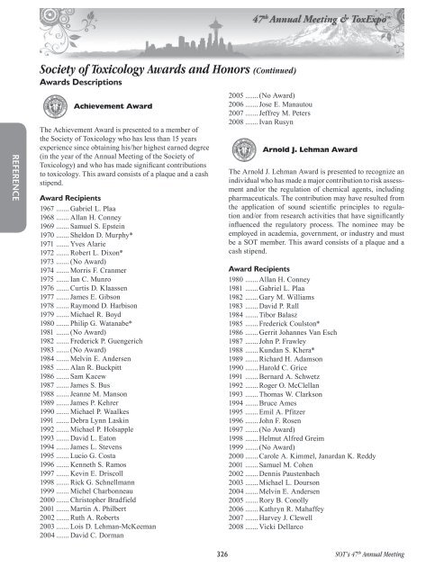 Annual Meeting Program - Society of Toxicology