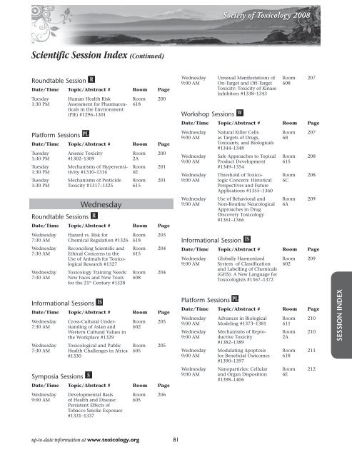 Annual Meeting Program - Society of Toxicology