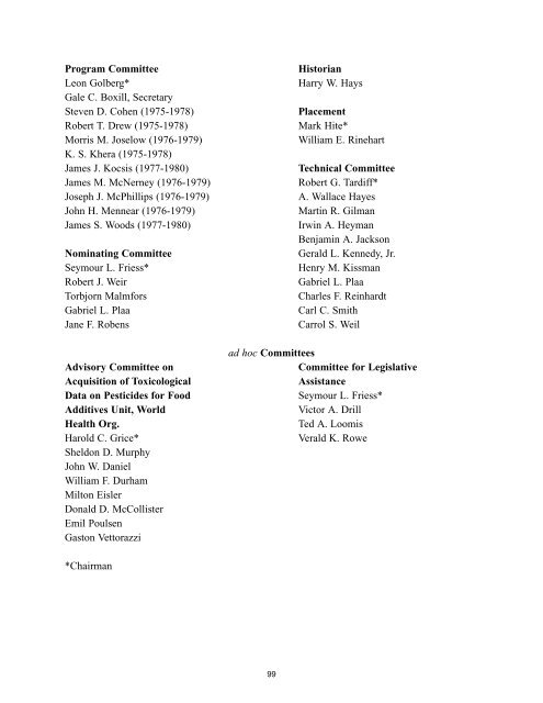 SOCIETY O. TOXICOLOGY HISTORY - Society of Toxicology