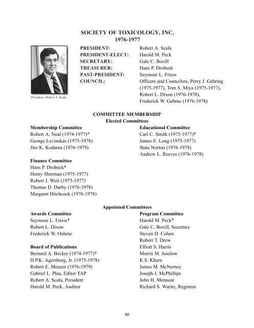 SOCIETY O. TOXICOLOGY HISTORY - Society of Toxicology