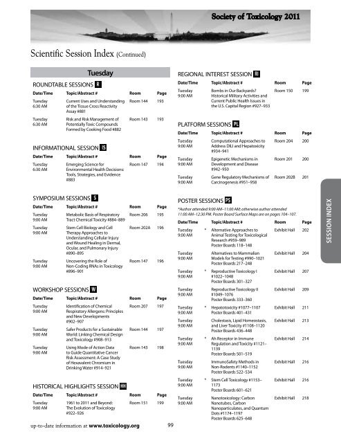 Program - Society of Toxicology