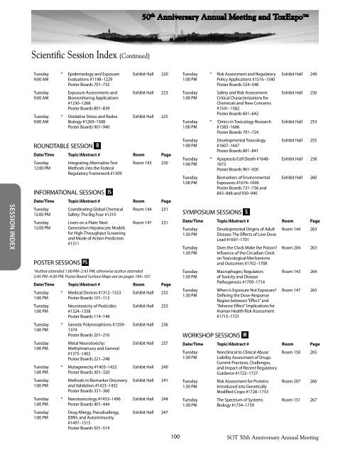 Program - Society of Toxicology